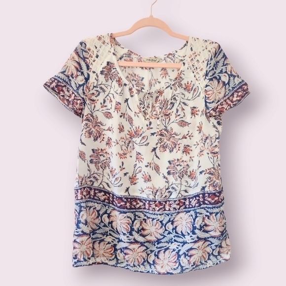Lucky Brand | Boho Floral Top Size S - Picture 1 of 6